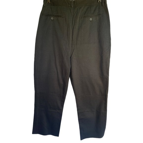 OAK NYC OVERSIZED BLACK RAW EDGE COTTON TWILL CAPRIS (SZ. L) - Picture 6 of 9